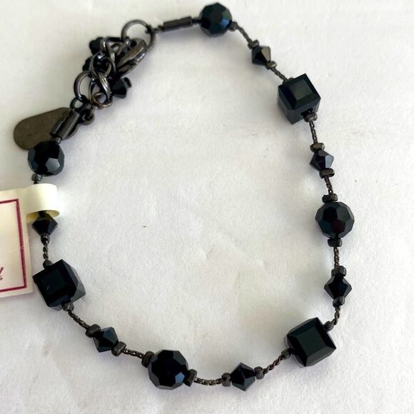 Dabby reid onyx geometric shape crystal hematite color chain extender brand new - Picture 1 of 3